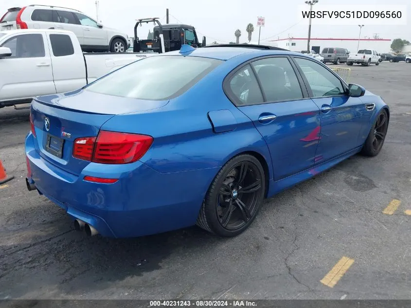 2013 BMW M5 VIN: WBSFV9C51DD096560 Lot: 40231243