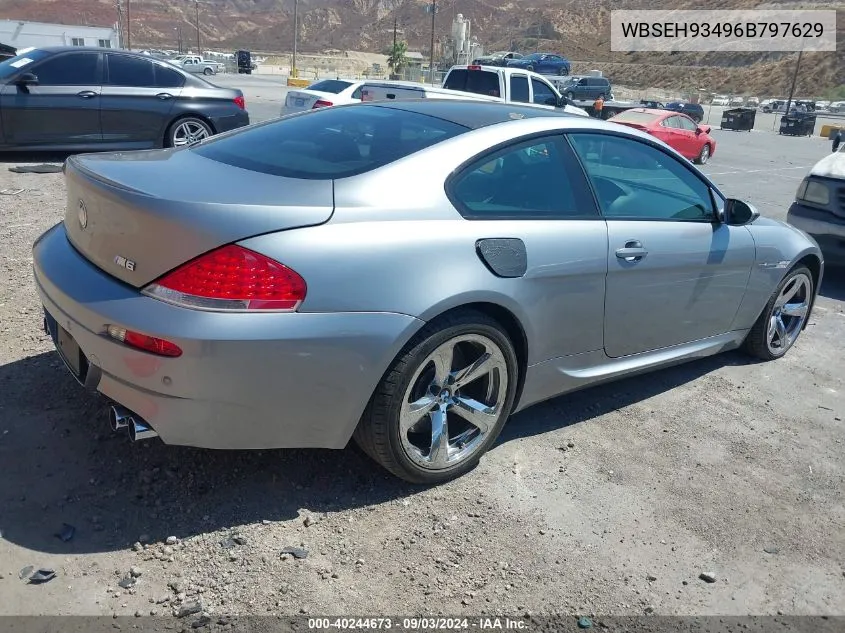 2006 BMW M6 VIN: WBSEH93496B797629 Lot: 40244673