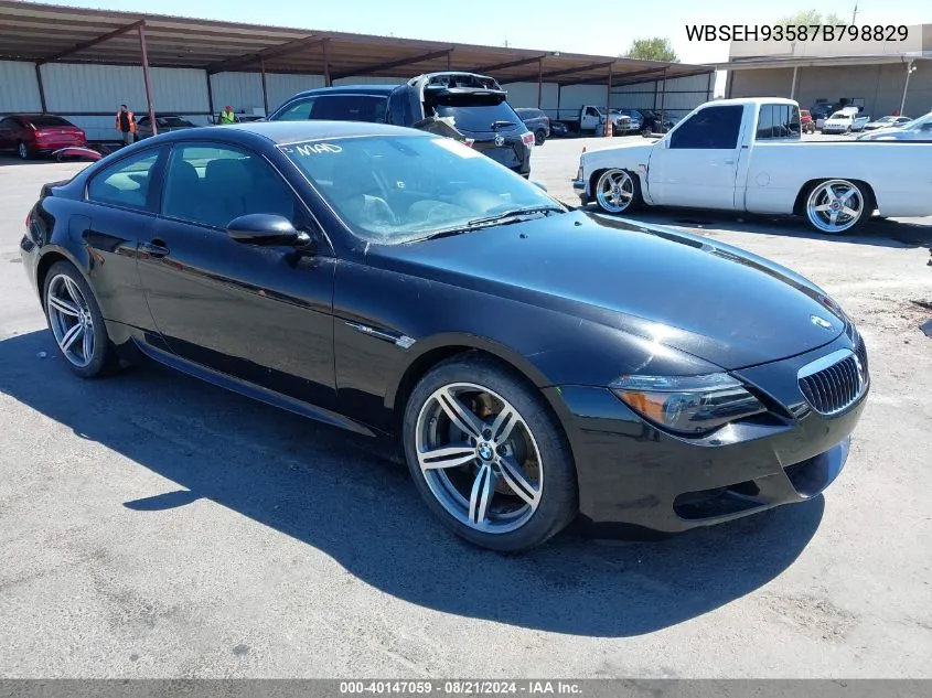 2007 BMW M6 VIN: WBSEH93587B798829 Lot: 40147059