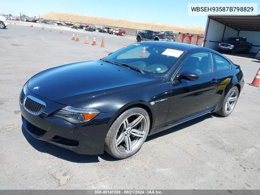 2007 BMW M6 VIN: WBSEH93587B798829 Lot: 40147059