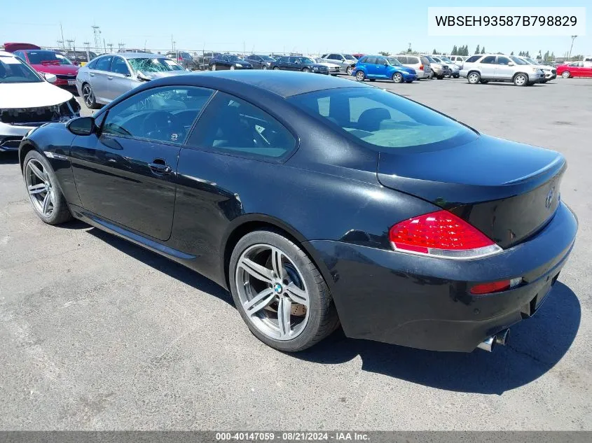 2007 BMW M6 VIN: WBSEH93587B798829 Lot: 40147059