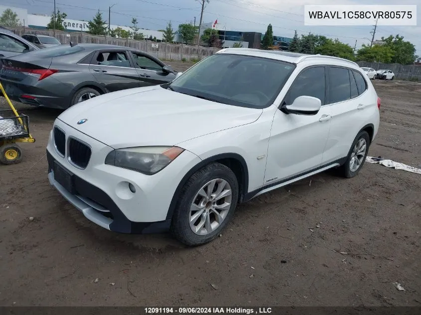 2012 BMW X1 VIN: WBAVL1C58CVR80575 Lot: 12091194