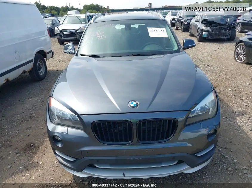 2015 BMW X1 xDrive28I VIN: WBAVL1C58FVY40028 Lot: 40337742