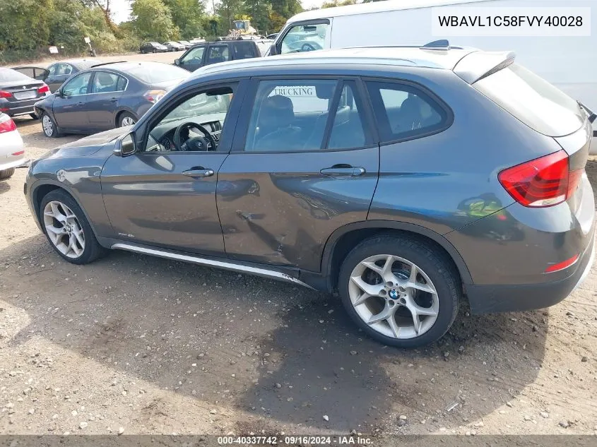 2015 BMW X1 xDrive28I VIN: WBAVL1C58FVY40028 Lot: 40337742