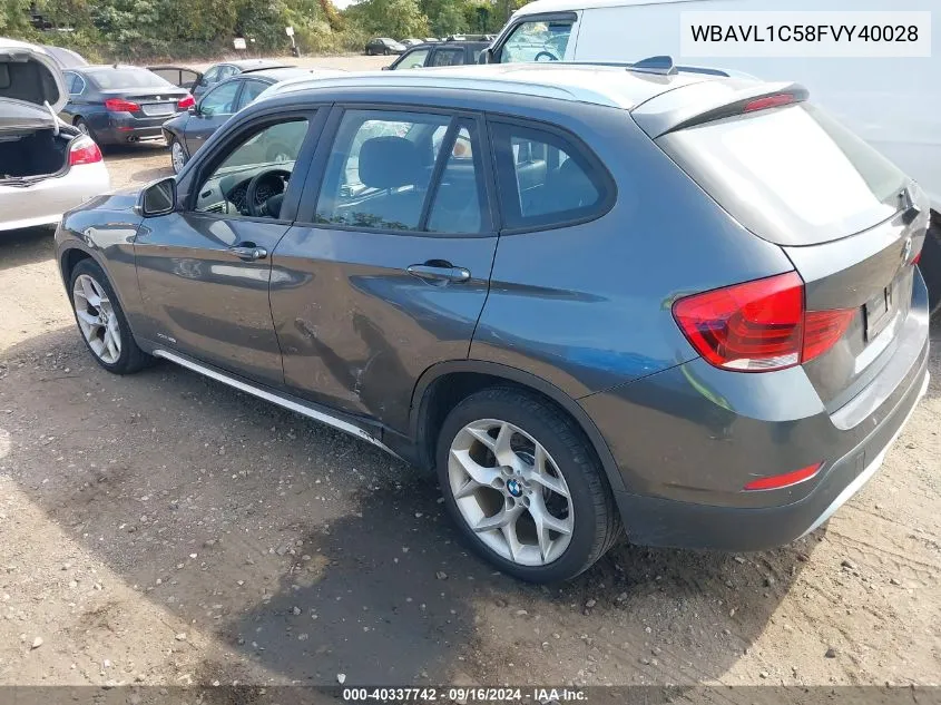 2015 BMW X1 xDrive28I VIN: WBAVL1C58FVY40028 Lot: 40337742