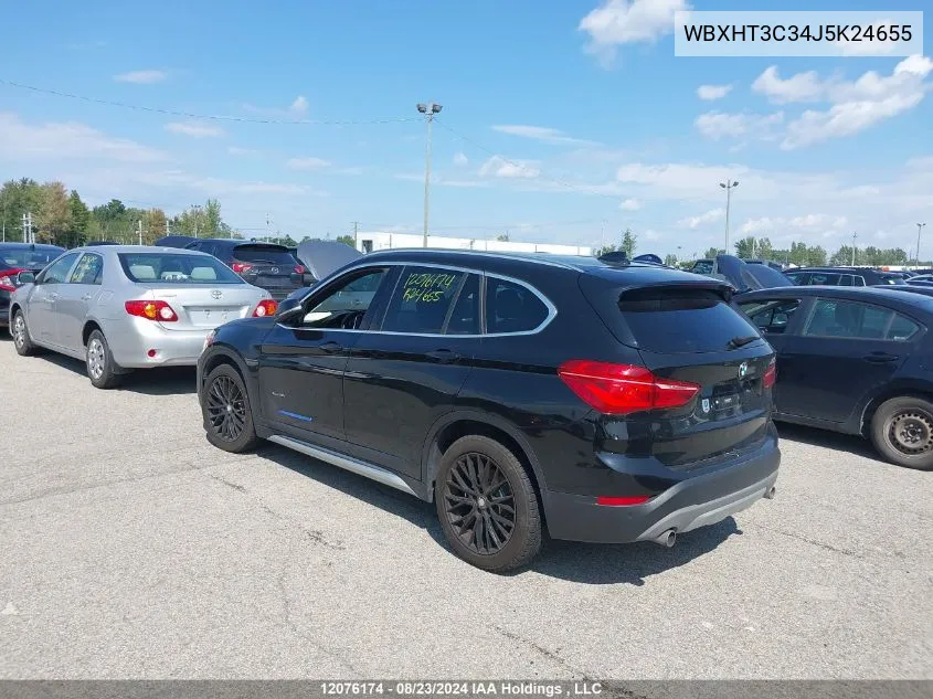 2018 BMW X1 VIN: WBXHT3C34J5K24655 Lot: 12076174