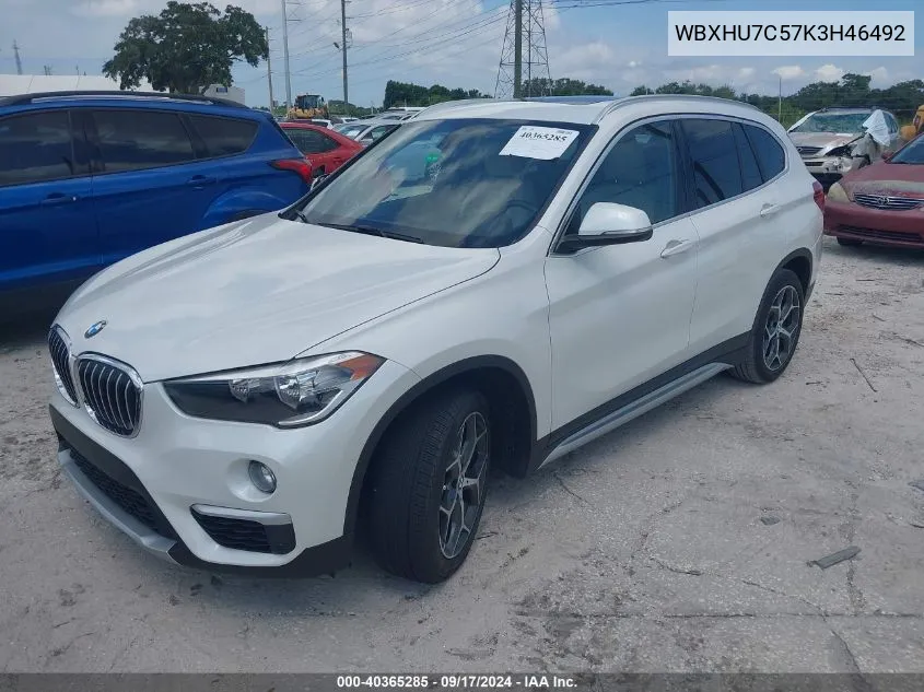 2019 BMW X1 Sdrive28I VIN: WBXHU7C57K3H46492 Lot: 40365285