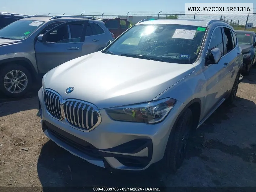 2020 BMW X1 Sdrive28I VIN: WBXJG7C0XL5R61316 Lot: 40339786