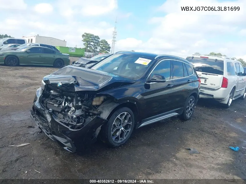 2020 BMW X1 Sdrive28I VIN: WBXJG7C06L3L81699 Lot: 40352612