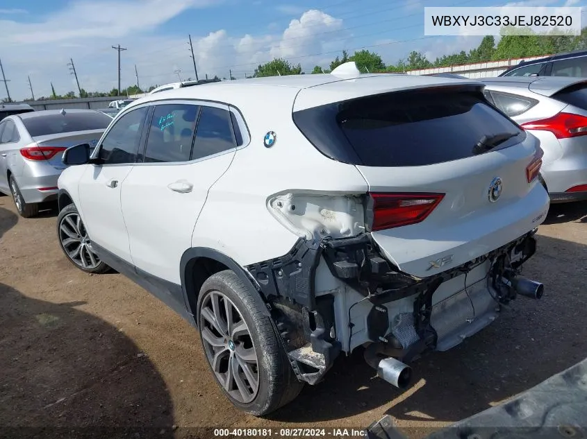 2018 BMW X2 Sdrive28I VIN: WBXYJ3C33JEJ82520 Lot: 40180181