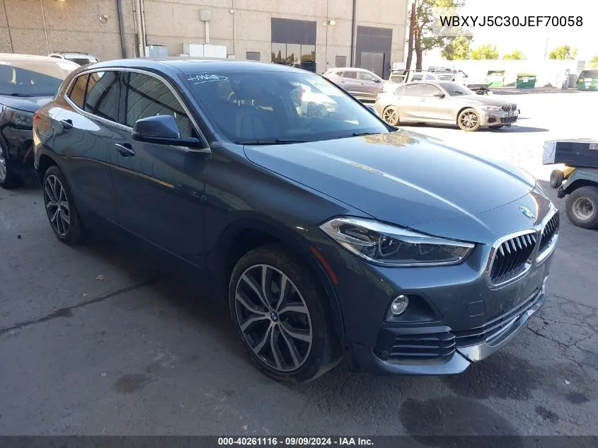 2018 BMW X2 xDrive28I VIN: WBXYJ5C30JEF70058 Lot: 40261116