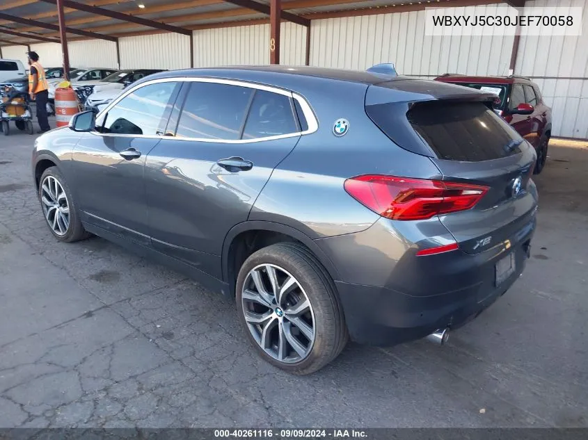 2018 BMW X2 xDrive28I VIN: WBXYJ5C30JEF70058 Lot: 40261116