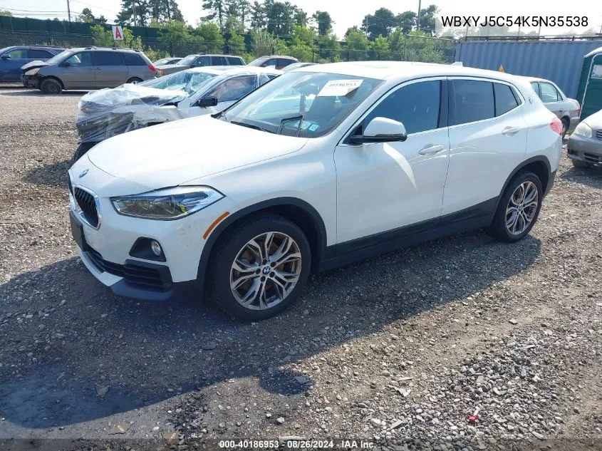 2019 BMW X2 xDrive28I VIN: WBXYJ5C54K5N35538 Lot: 40186953