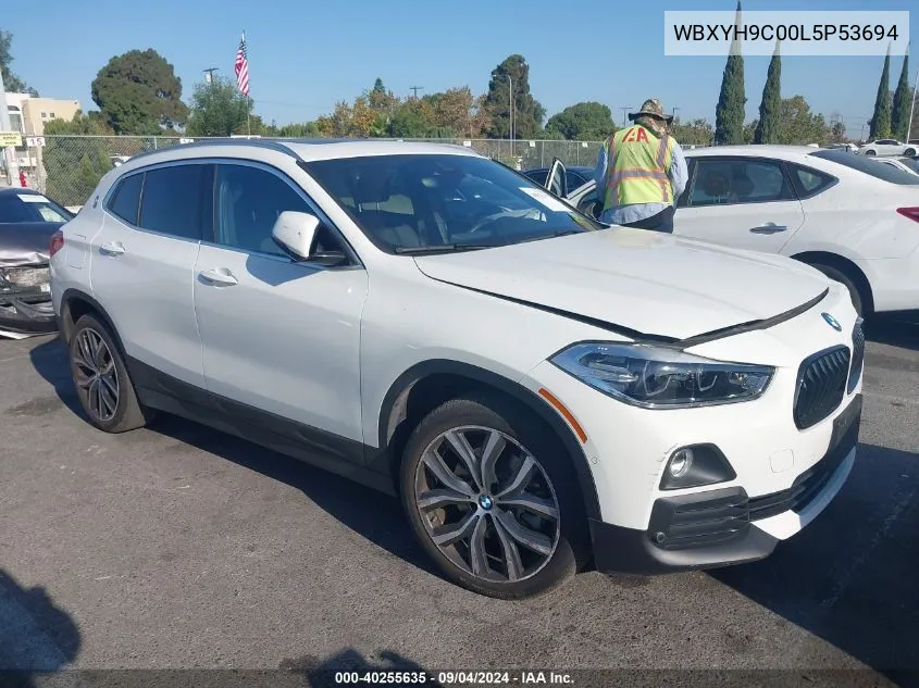 2020 BMW X2 Sdrive28I VIN: WBXYH9C00L5P53694 Lot: 40255635