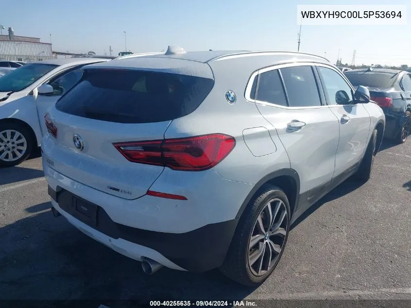 2020 BMW X2 Sdrive28I VIN: WBXYH9C00L5P53694 Lot: 40255635