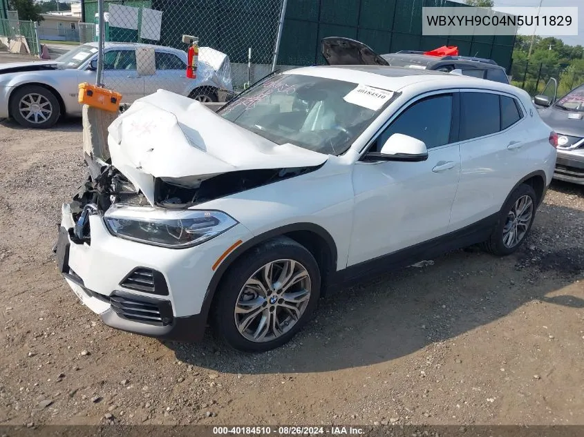 2022 BMW X2 Sdrive28I VIN: WBXYH9C04N5U11829 Lot: 40184510