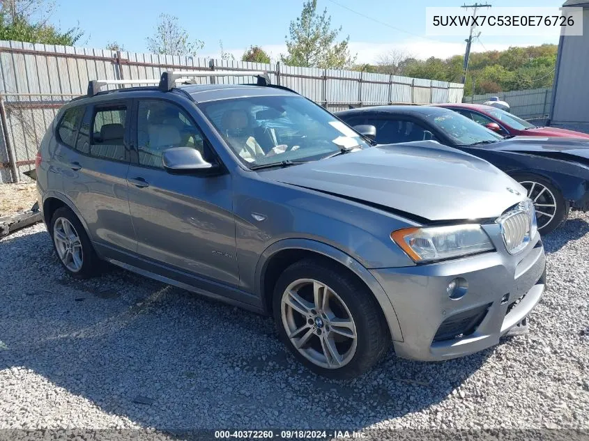 2014 BMW X3 xDrive35I VIN: 5UXWX7C53E0E76726 Lot: 40372260