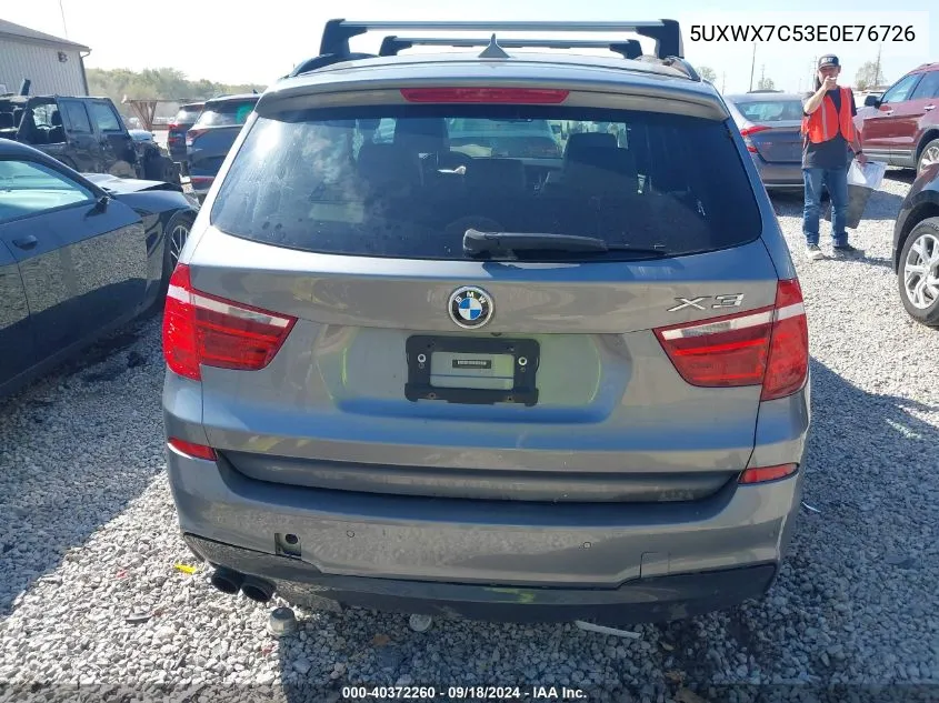 2014 BMW X3 xDrive35I VIN: 5UXWX7C53E0E76726 Lot: 40372260