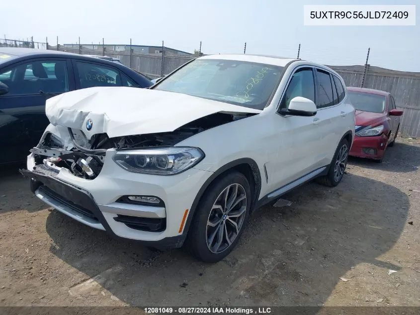 2018 BMW X3 VIN: 5UXTR9C56JLD72409 Lot: 12081049