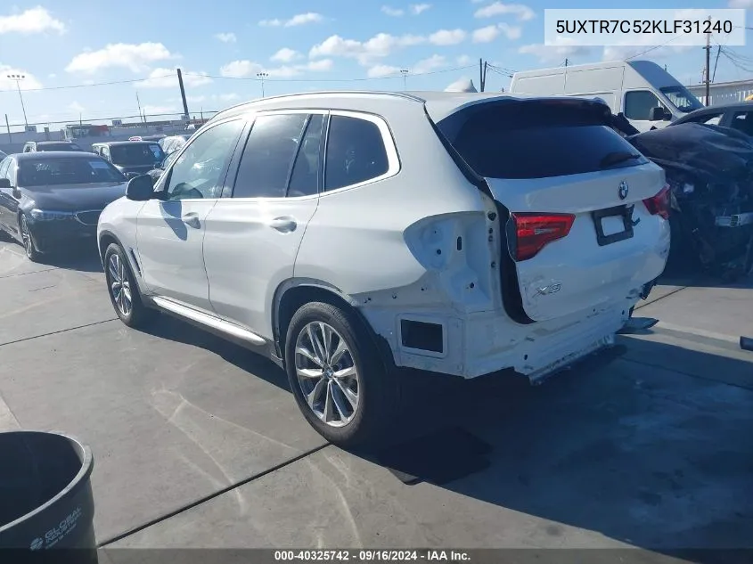 2019 BMW X3 Sdrive30I VIN: 5UXTR7C52KLF31240 Lot: 40325742