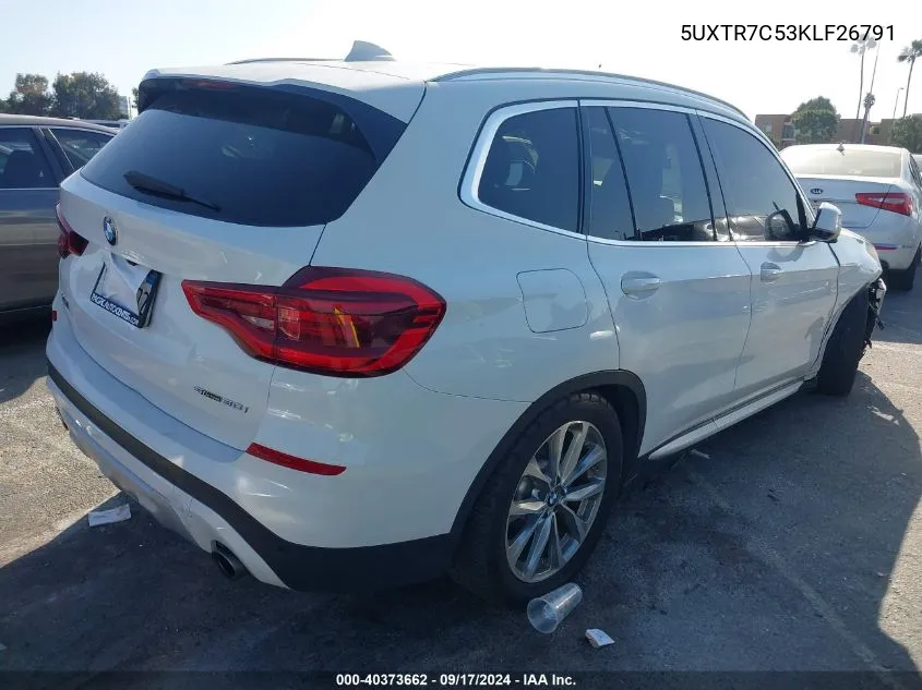 2019 BMW X3 Sdrive30I VIN: 5UXTR7C53KLF26791 Lot: 40373662