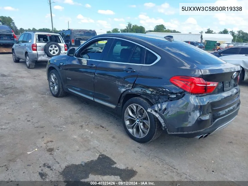 2016 BMW X4 xDrive28I VIN: 5UXXW3C58G0R19338 Lot: 40323426