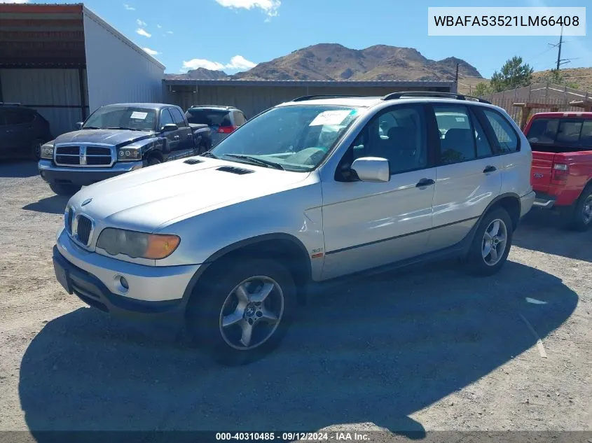 2001 BMW X5 3.0 VIN: WBAFA53521LM66408 Lot: 40310485