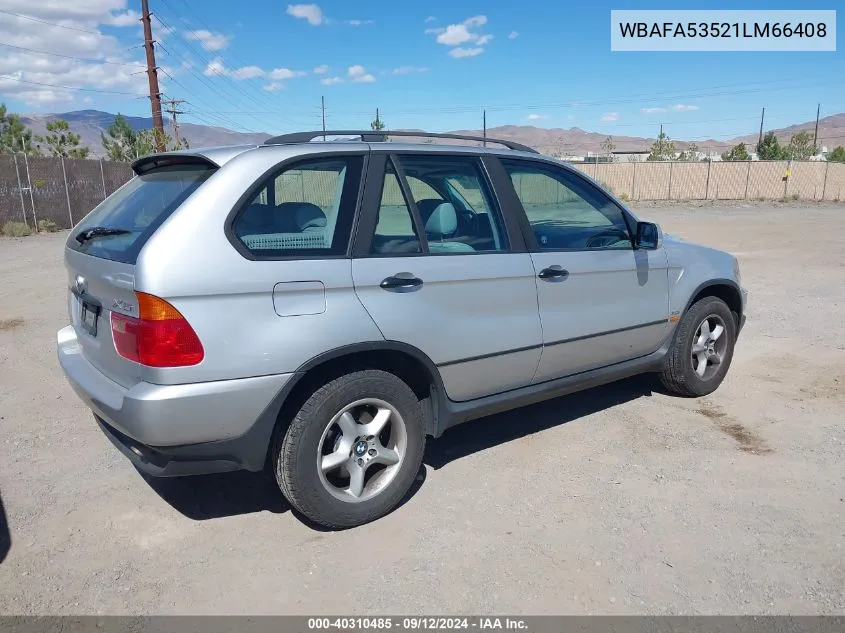 2001 BMW X5 3.0 VIN: WBAFA53521LM66408 Lot: 40310485