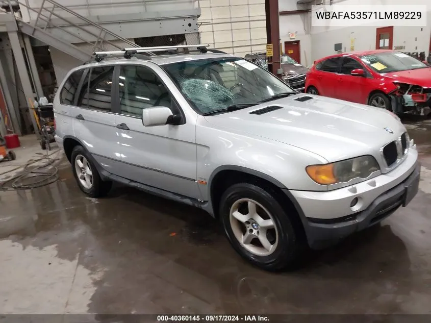 2001 BMW X5 3.0 VIN: WBAFA53571LM89229 Lot: 40360145