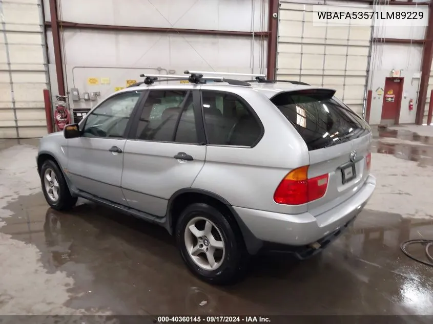 2001 BMW X5 3.0 VIN: WBAFA53571LM89229 Lot: 40360145