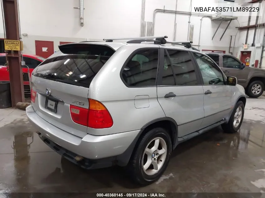 2001 BMW X5 3.0 VIN: WBAFA53571LM89229 Lot: 40360145