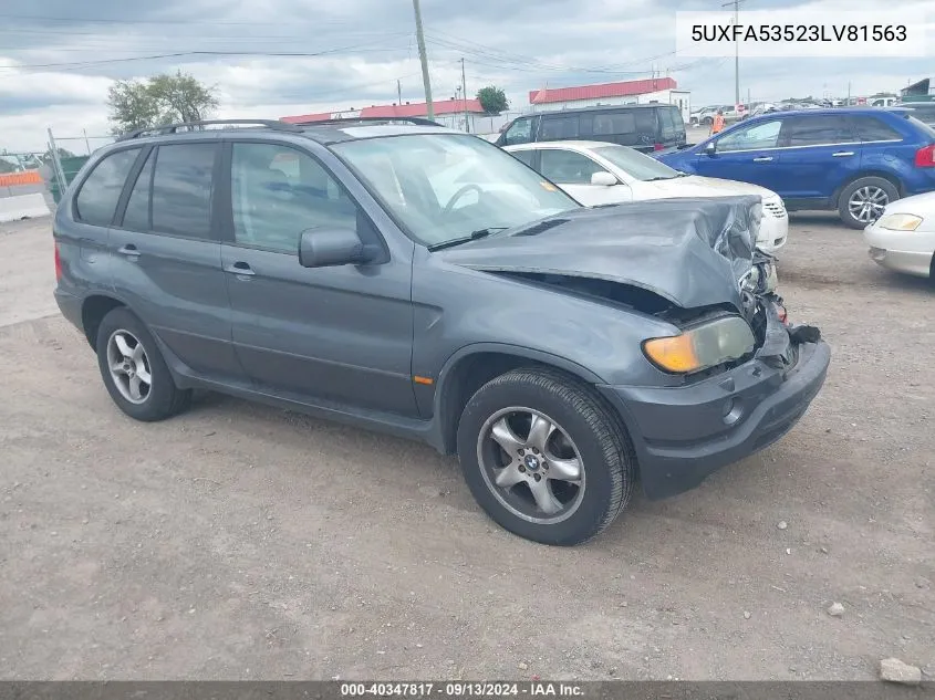 2003 BMW X5 3.0I VIN: 5UXFA53523LV81563 Lot: 40347817