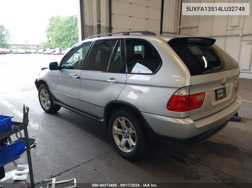 2004 BMW X5 3.0I VIN: 5UXFA13514LU32748 Lot: 40373488