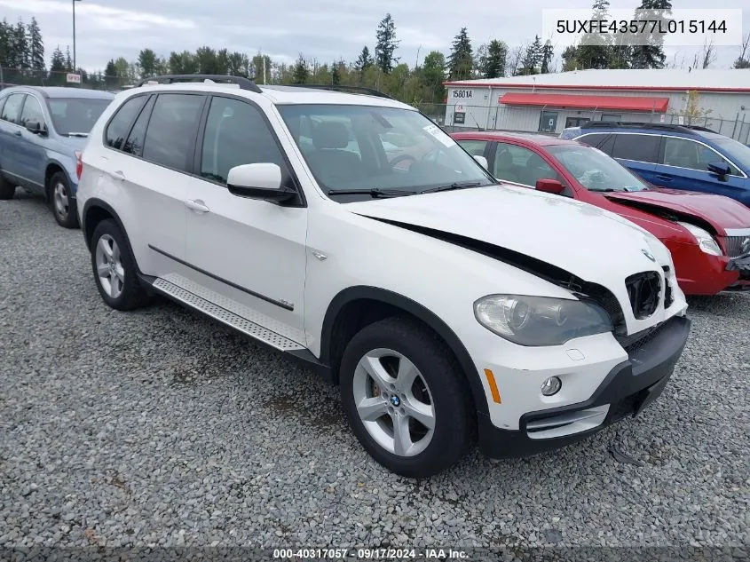 2007 BMW X5 3.0Si VIN: 5UXFE43577L015144 Lot: 40317057