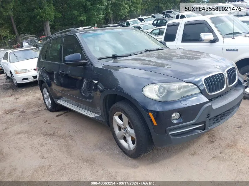 2008 BMW X5 3.0Si VIN: 5UXFE43558L021476 Lot: 40363294