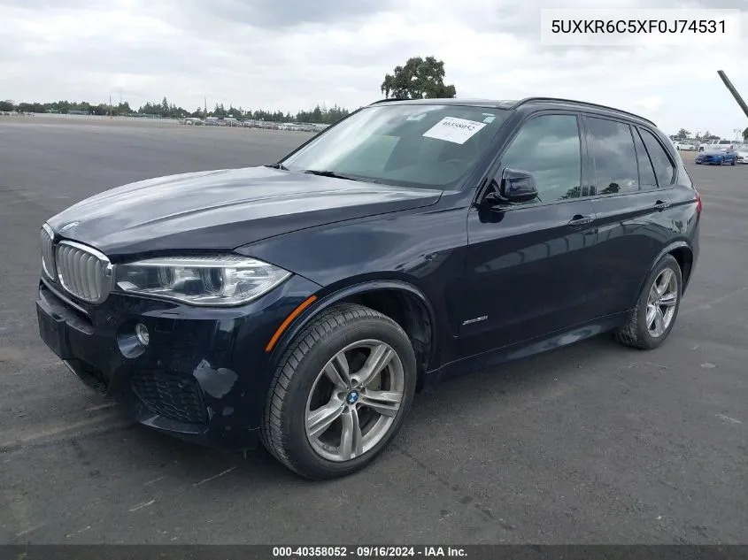 2015 BMW X5 xDrive50I VIN: 5UXKR6C5XF0J74531 Lot: 40358052