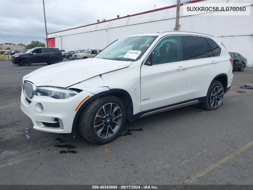 2018 BMW X5 xDrive35I VIN: 5UXKR0C58JL070060 Lot: 40343888