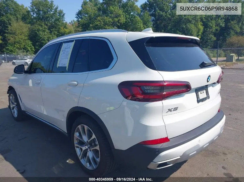 2023 BMW X5 xDrive40I VIN: 5UXCR6C06P9R94868 Lot: 40345959