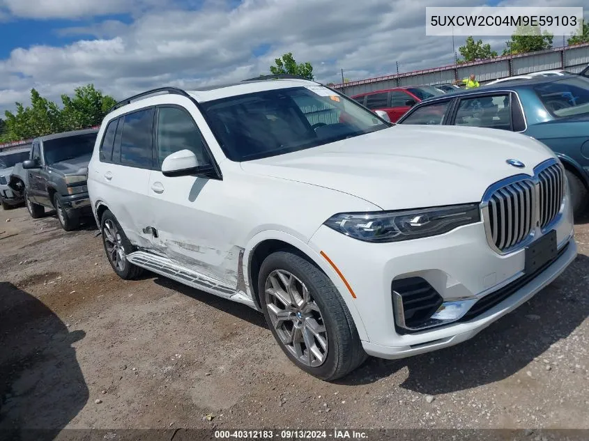 2021 BMW X7 xDrive40I VIN: 5UXCW2C04M9E59103 Lot: 40312183