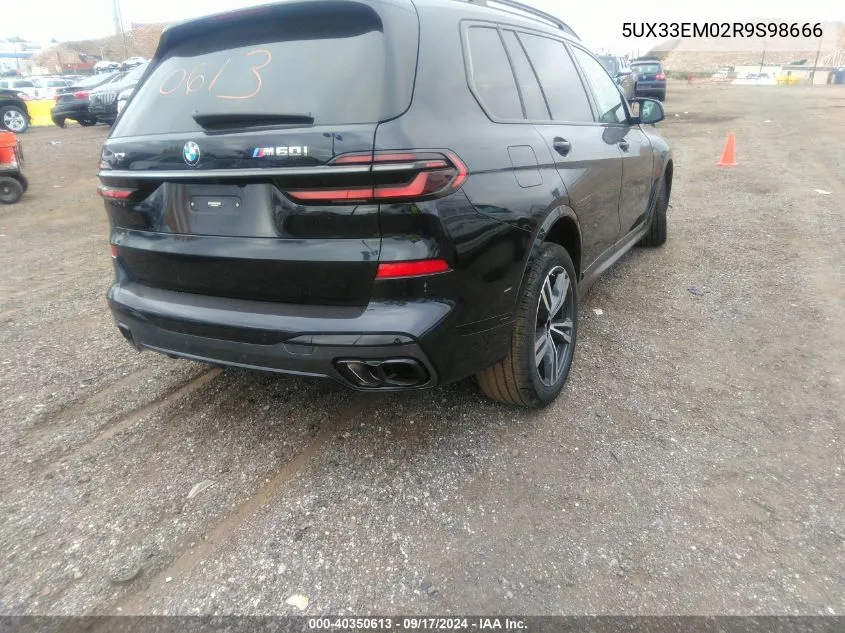 2024 BMW X7 M60I VIN: 5UX33EM02R9S98666 Lot: 40350613