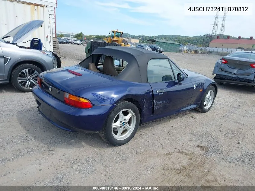 1996 BMW Z3 1.9 VIN: 4USCH7324TLB70812 Lot: 40319146