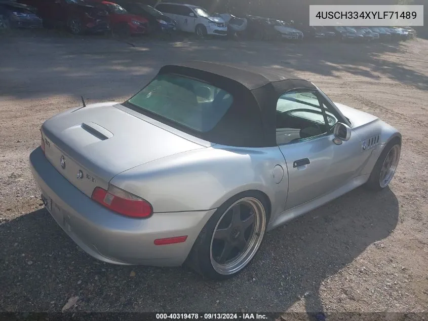 2000 BMW Z3 2.8 VIN: 4USCH334XYLF71489 Lot: 40319478