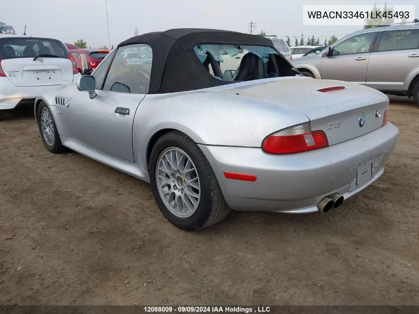 2001 BMW Z3 Series VIN: WBACN33461LK45493 Lot: 12088009