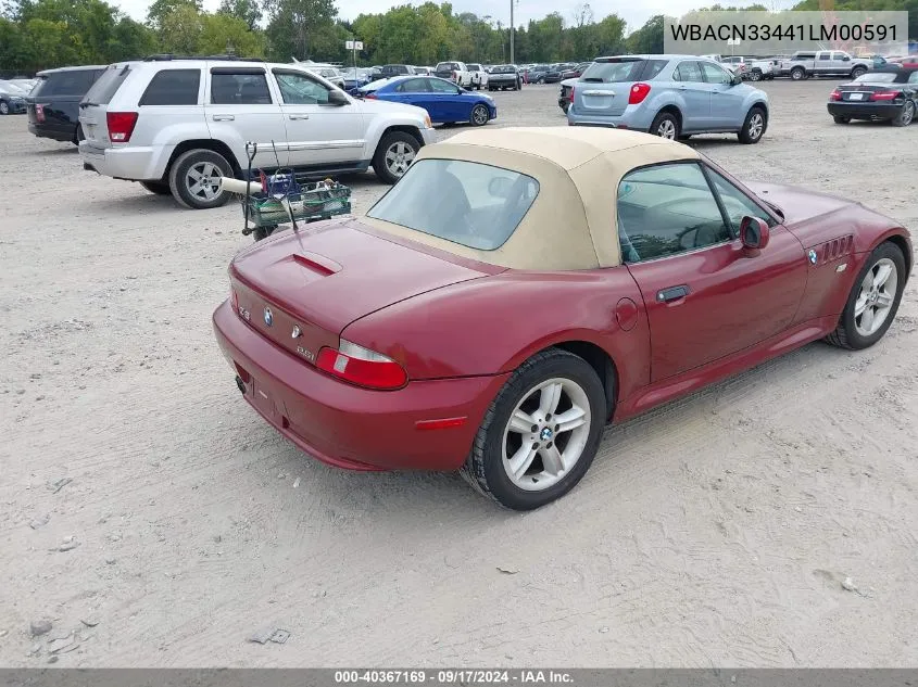 WBACN33441LM00591 2001 BMW Z3 2.5I