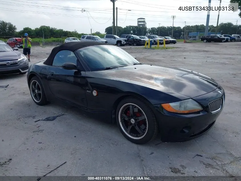 4USBT53433LU03138 2003 BMW Z4 3.0I