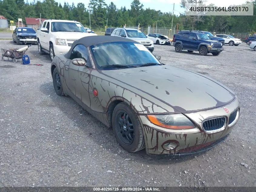 4USBT33564LS53170 2004 BMW Z4 2.5I