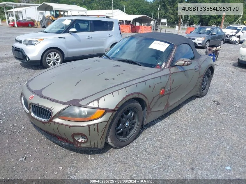 4USBT33564LS53170 2004 BMW Z4 2.5I