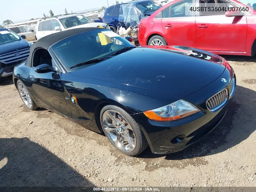 2004 BMW Z4 3.0I VIN: 4USBT53504LU07660 Lot: 40322972