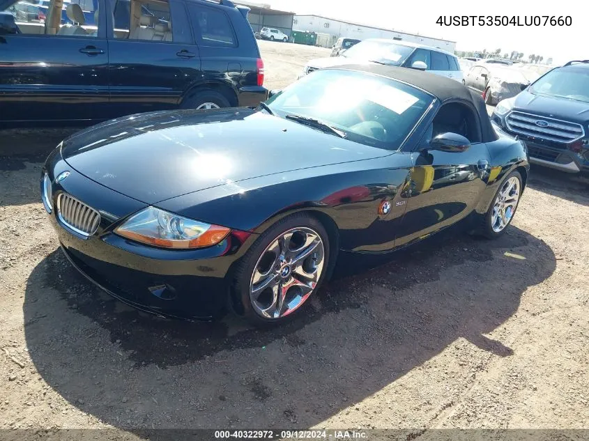 4USBT53504LU07660 2004 BMW Z4 3.0I