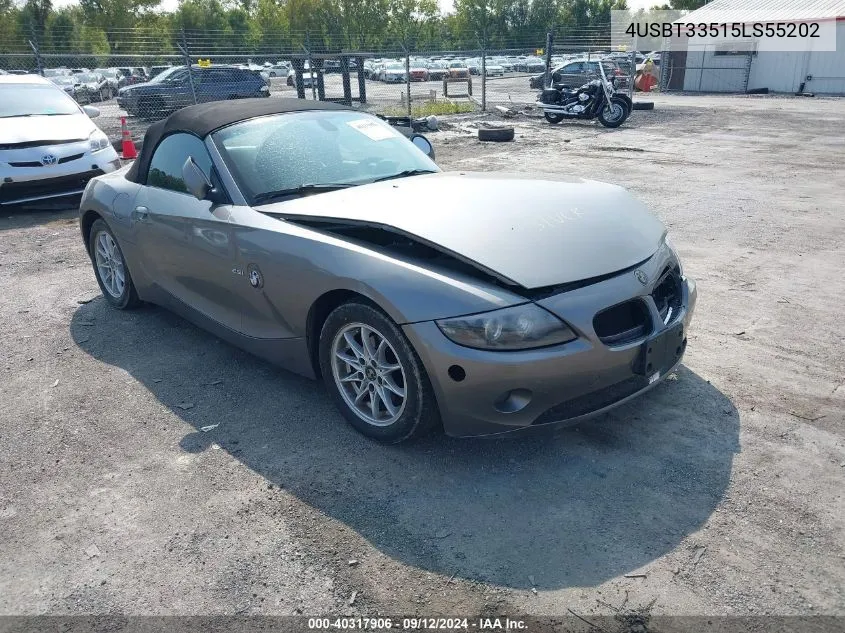 2005 BMW Z4 2.5 VIN: 4USBT33515LS55202 Lot: 40317906